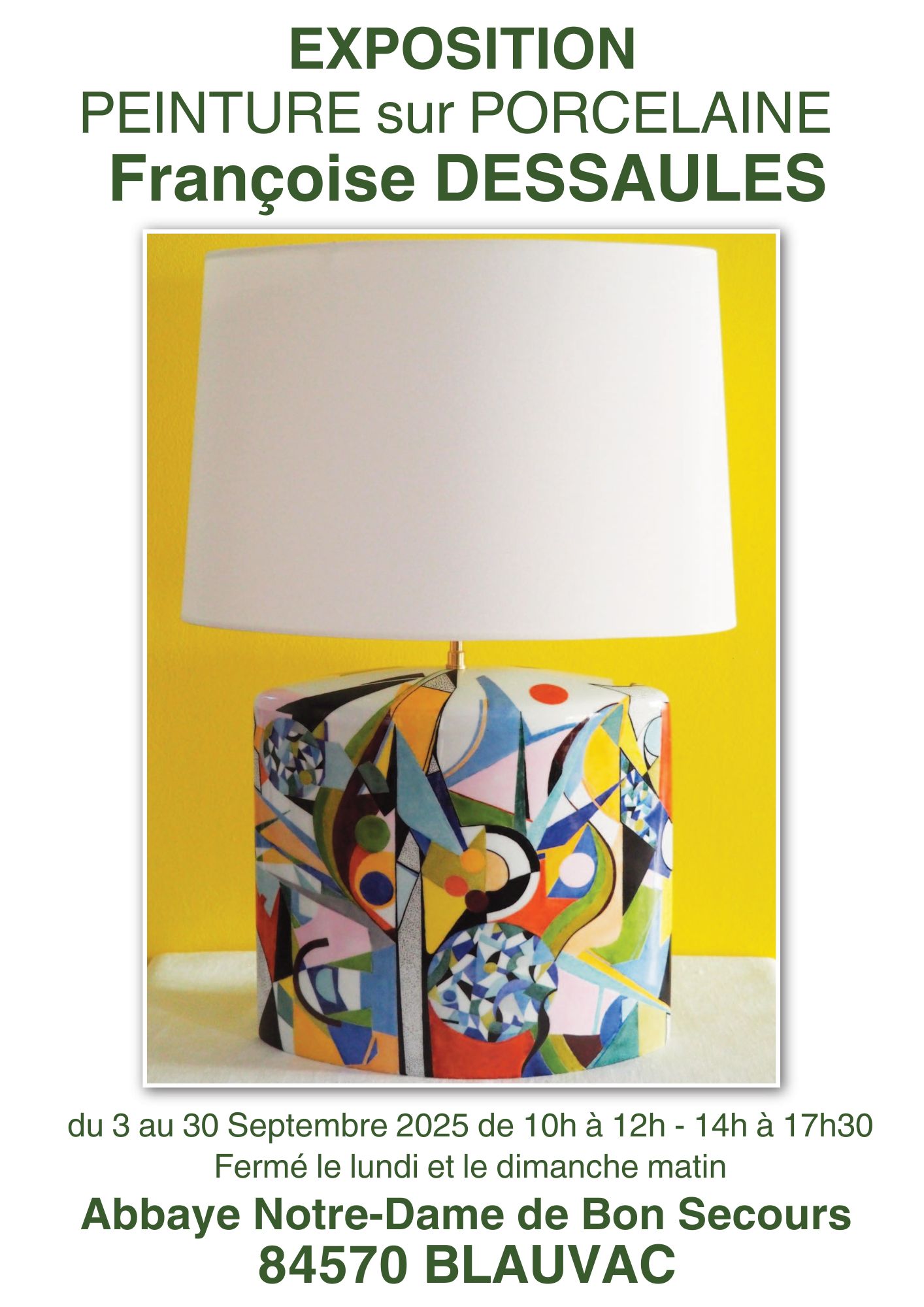 Exposition de peinture sur porcelaine Françoise Dessaules